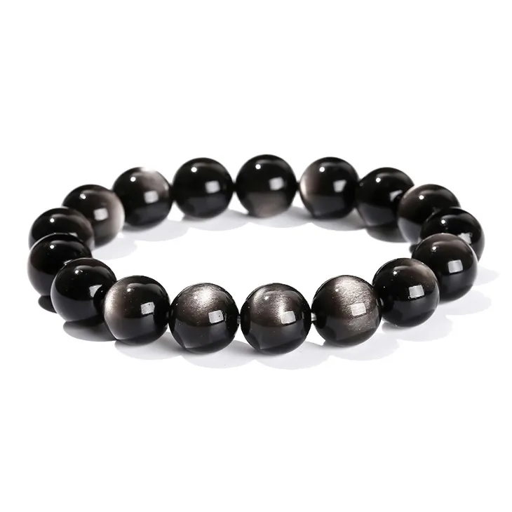 ASTAR HADES Серебряный SHEEN Обсидиан Браслеты Унисекс