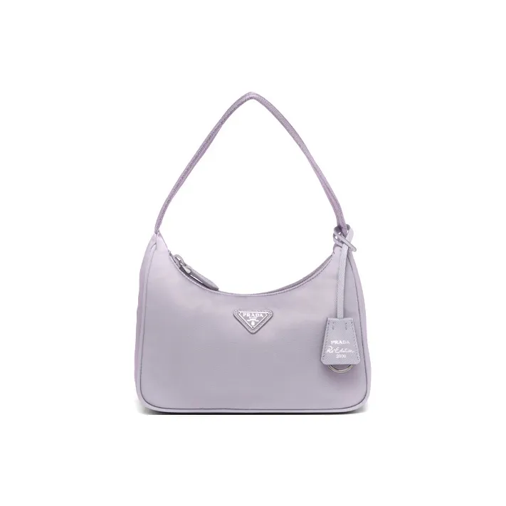 PRADA Re Edition Re Nylon Recycled Nylon Handbag, Crossbody Bag Mini Women's Wisteria Purple Color