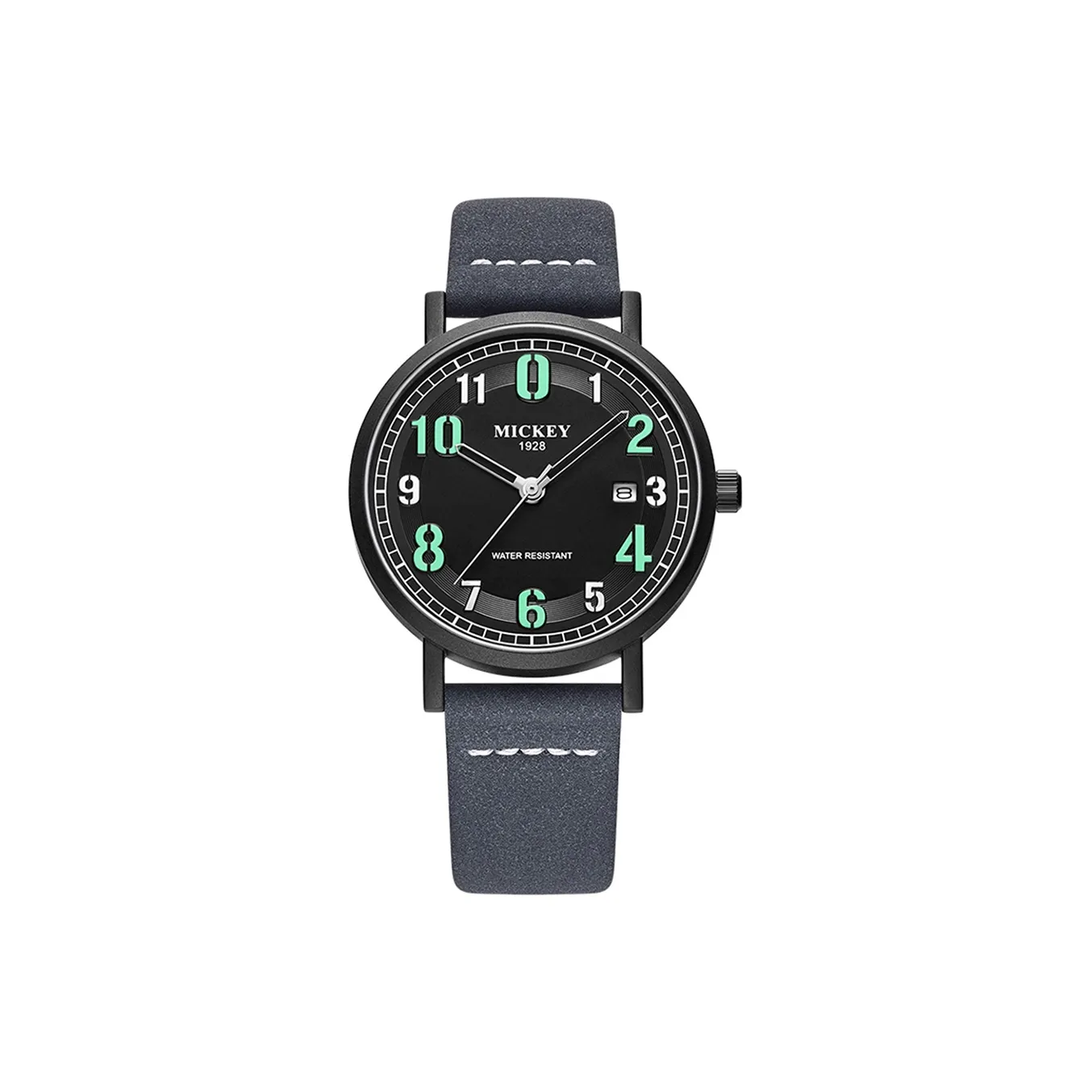 Disney Mickey Series Кварцевый механизм Часы Мужские Черный циферблат