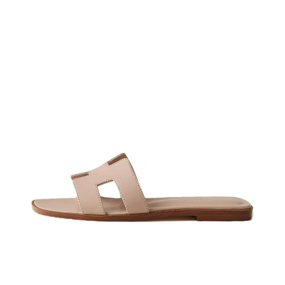HERMES Oran Slide Slippers Women's Beige