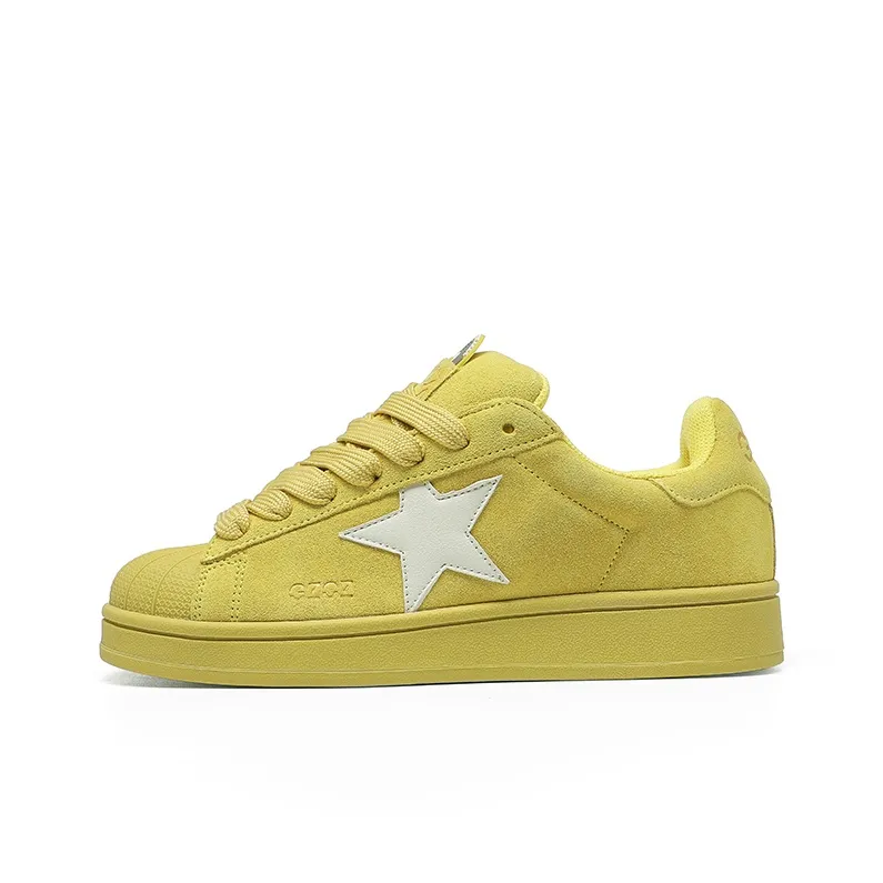 GZOZ Устойчивые к истиранию противоскользящие низкие скейтбордические кроссовки унисекс имбирно-желтого цвета
