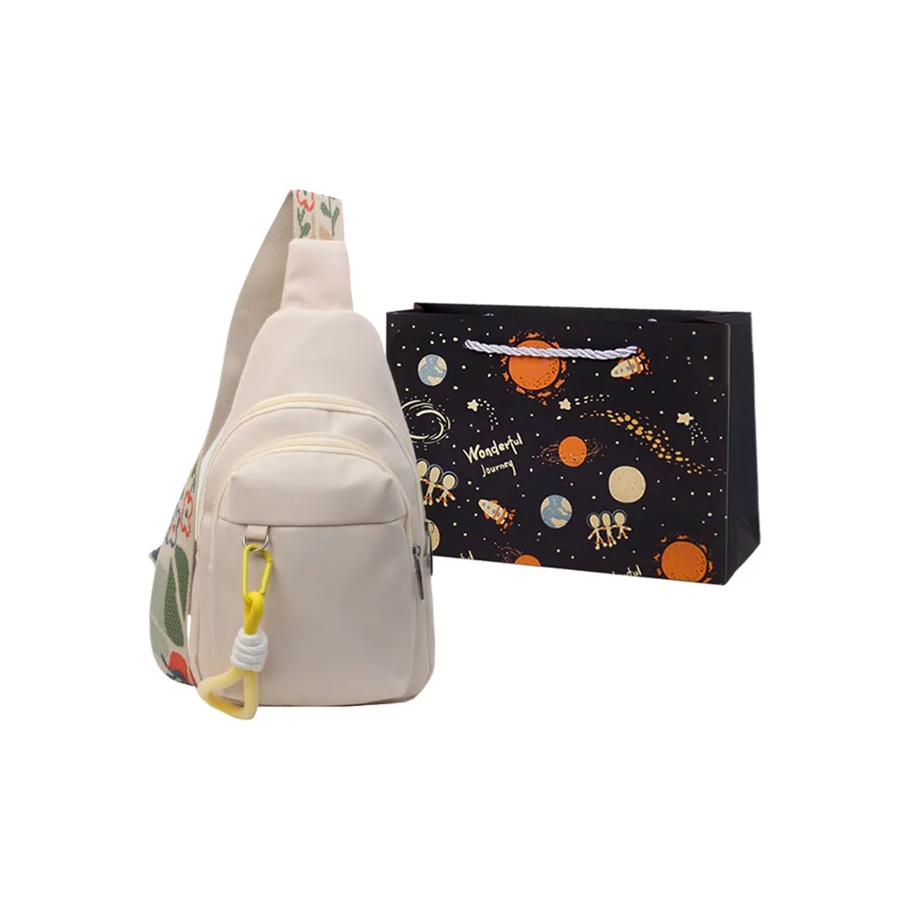 SWIMADE Холст Sling Сумка Стандартная Унисекс Экрю Черный Розовый