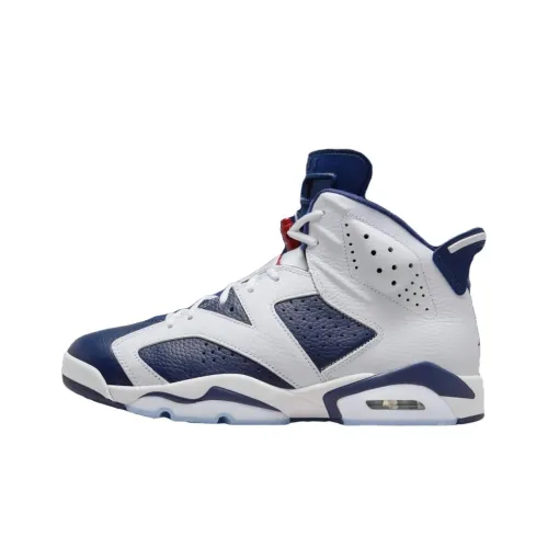 Jordan Air Jordan 6 Винтажные баскетбольные кроссовки Высокие Белые и синие для мужчин