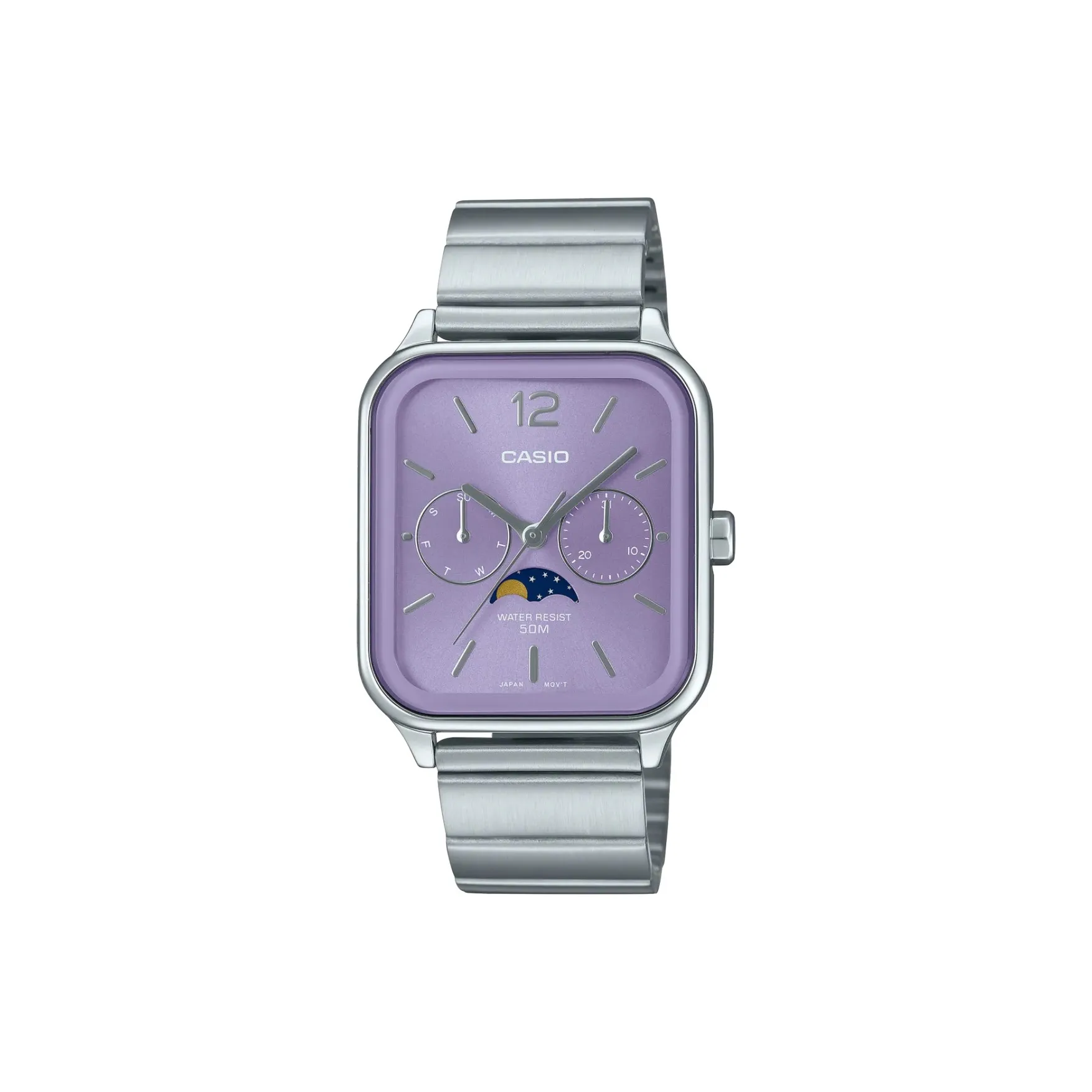 CASIO Кварцевый механизм нержавеющая сталь ремешок часы унисекс фиолетовый циферблат