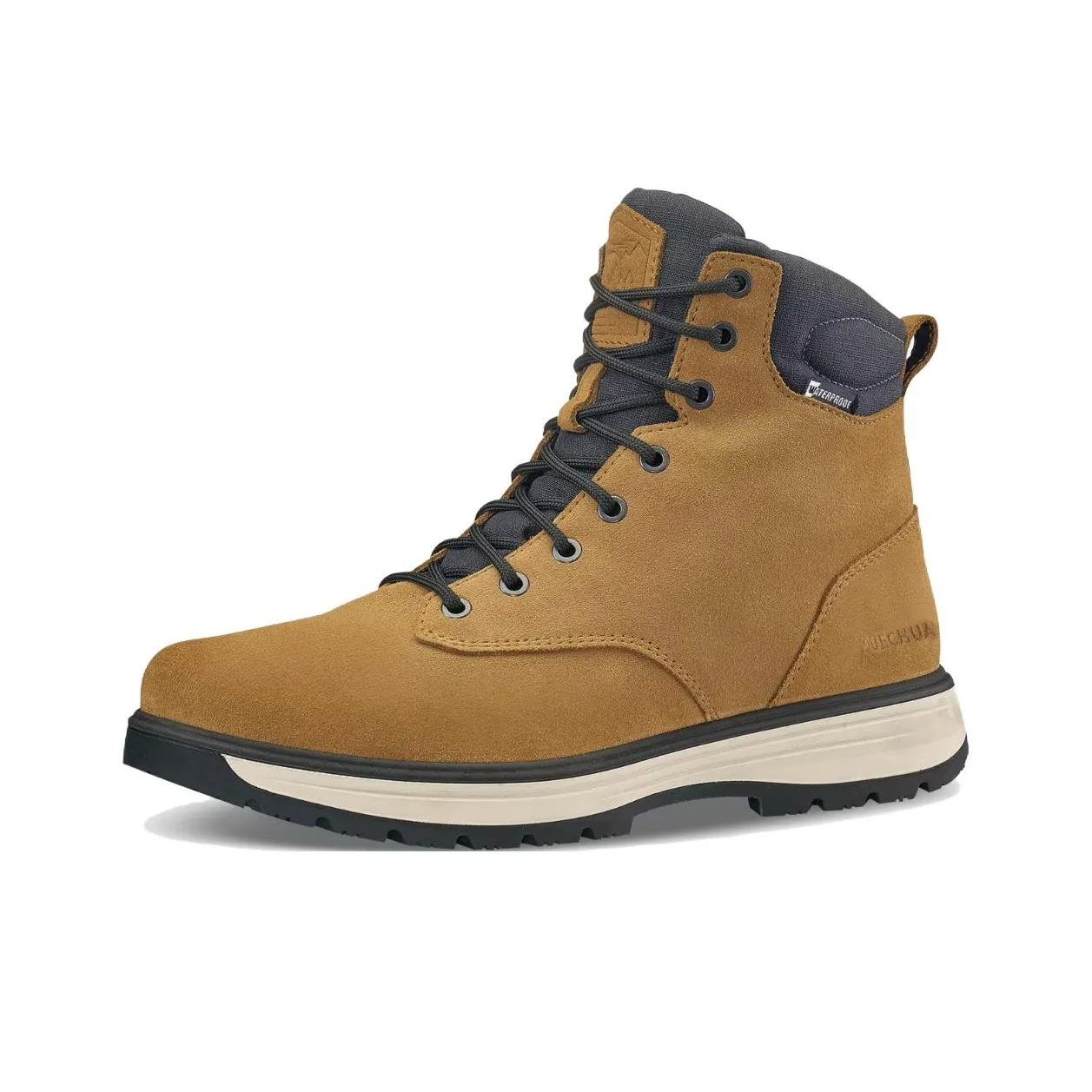 DECATHLON ODS Anti-Slip Wear-Resistant Water-Resistant Warm Grip High-Top Snow Trekking Shoes Men's Brown Yellow