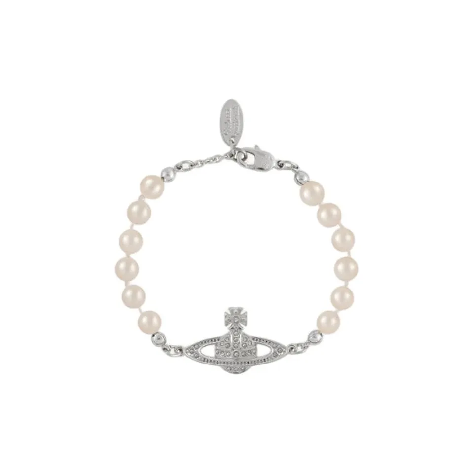 Vivienne Westwood Brass Glass Pearl Bracelets Women's Silver
