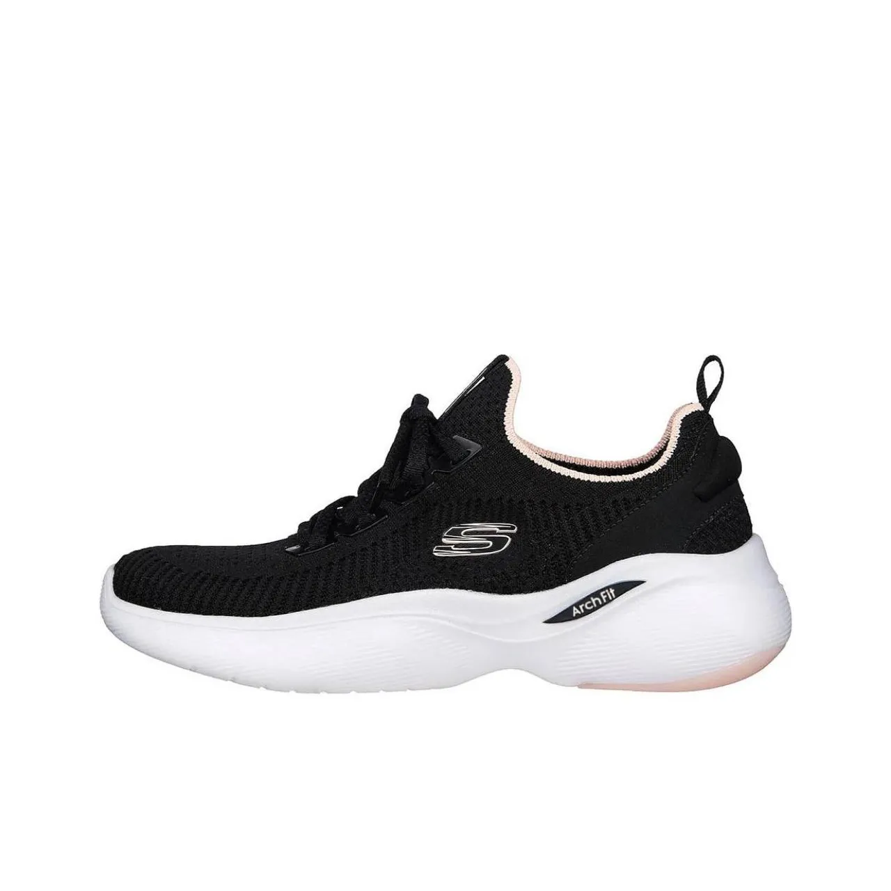 Skechers Arch Fit Low Топ Повседневные Беговые Кроссовки Женские Черные