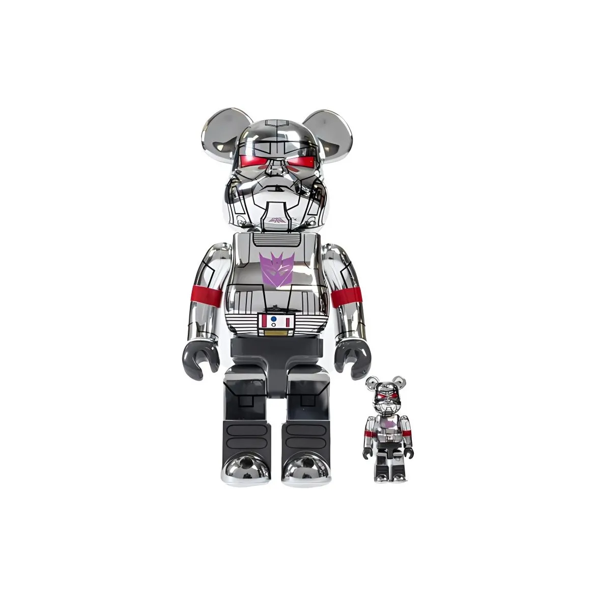 Bearbrick Bait X Medicom Transformers Megatron Silver