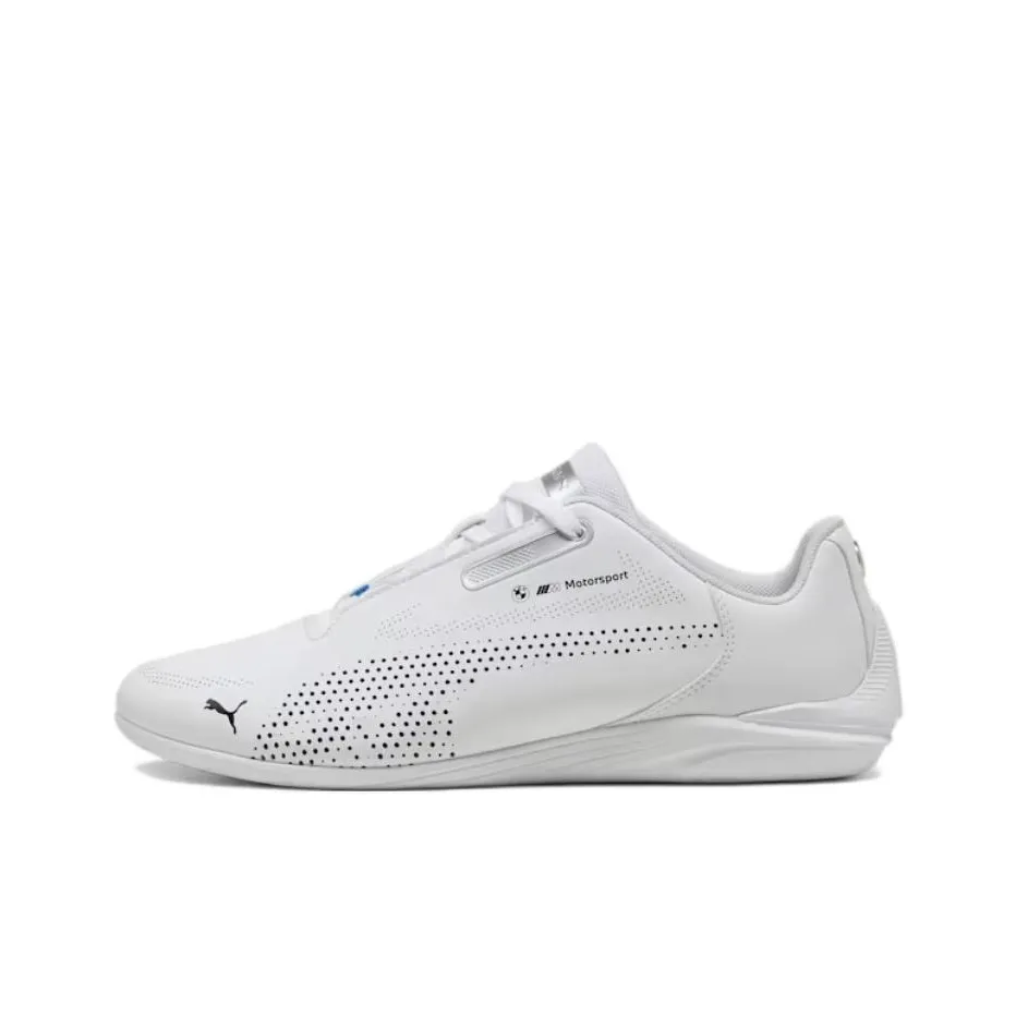 PUMA BMW M Motorsport Abrasion Resistant Low Top Casual Shoes Unisex White Black