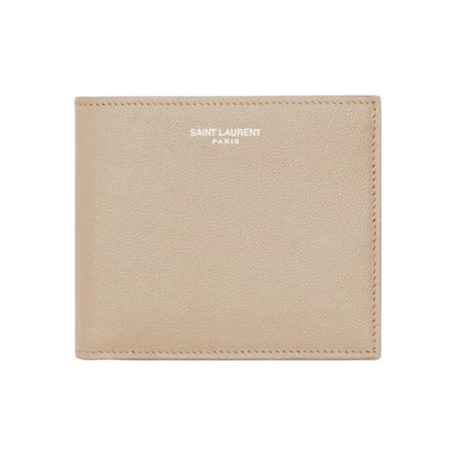 SAINT LAURENT East/West Calfskin Wallet Men's Sea Salt Color