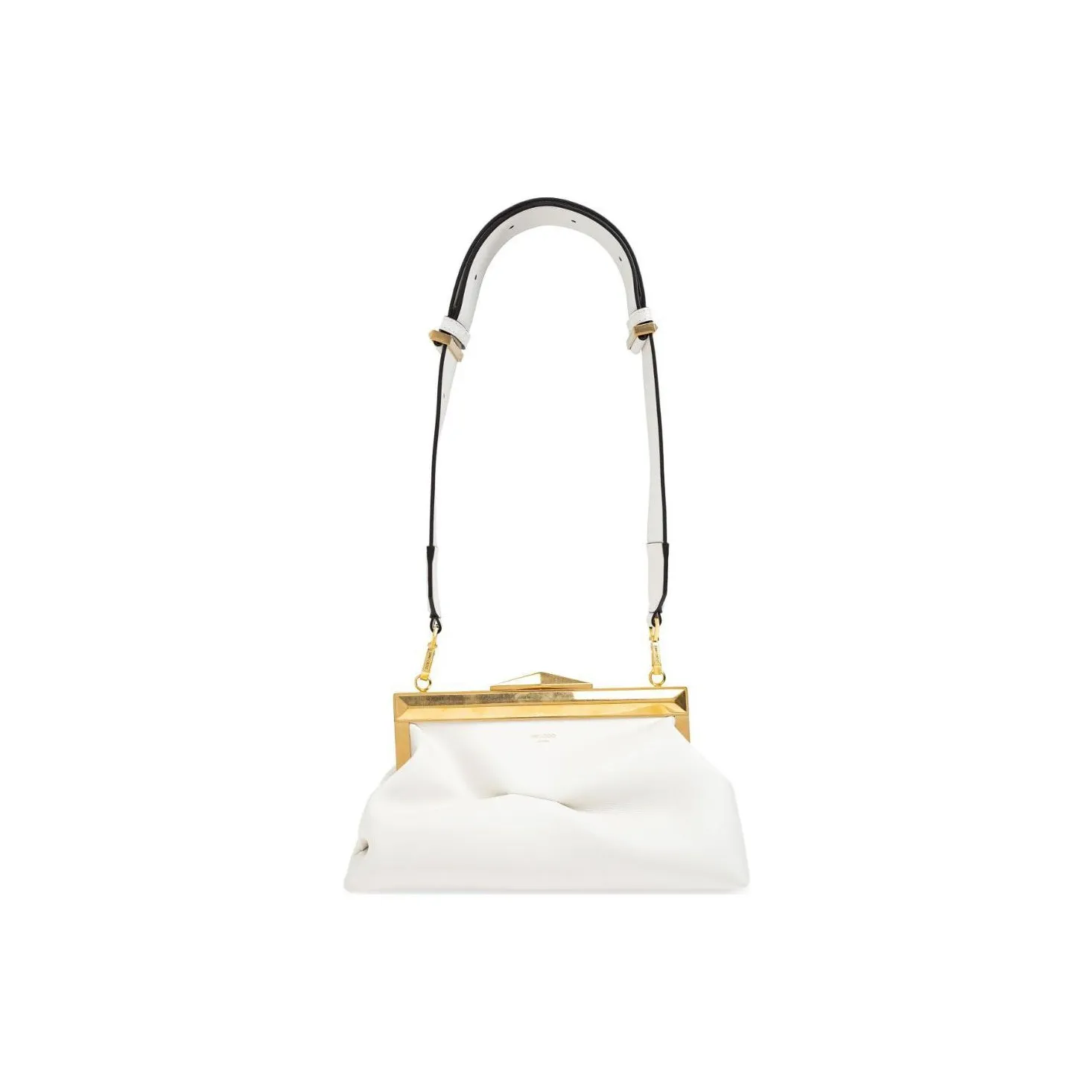 Jimmy Choo Logo Detailed Draped Clutch Bag