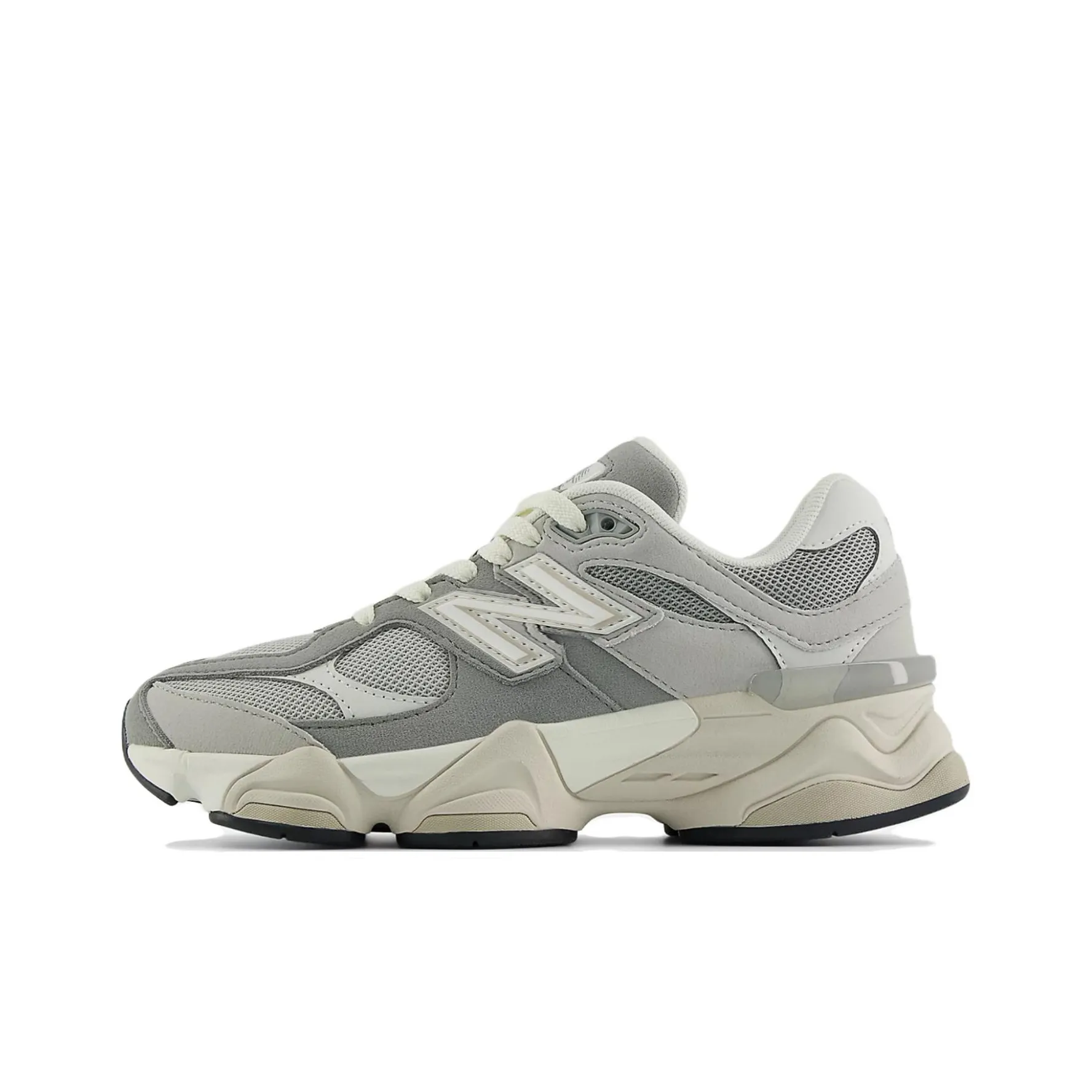New Balance NB 9060 Устойчивый к истиранию Низкий Топ Детские Лифтайнер Серый Белый