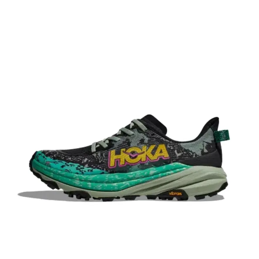 HOKA ONE ONE SPEEDGOAT 6 Anti Slip Wear Resistant Low Top Trail Running Running Shoes Women's Black Green
