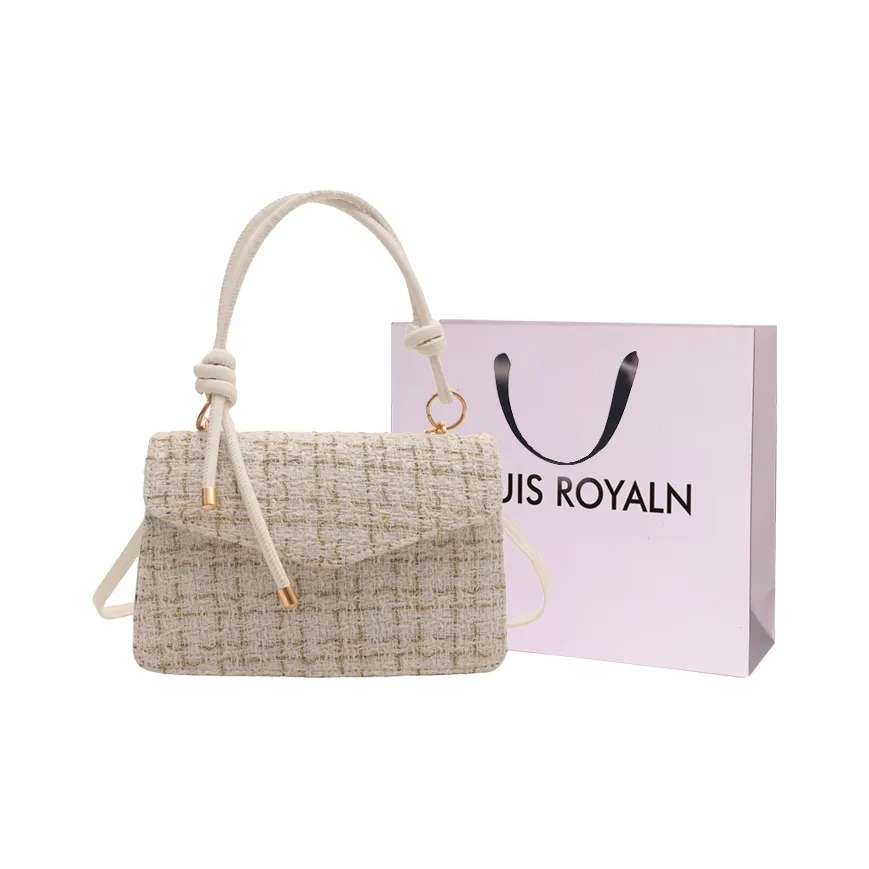 LOUIS ROYALN PU Portable Crossbody Bag, Shoulder Bag Women's Black/White