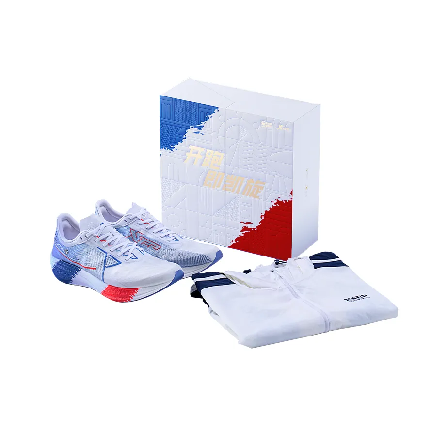 XTEP Беговые кроссовки Низкий Топ Новый Белый/Sunlight Синий/Лазерный Красный Мужской