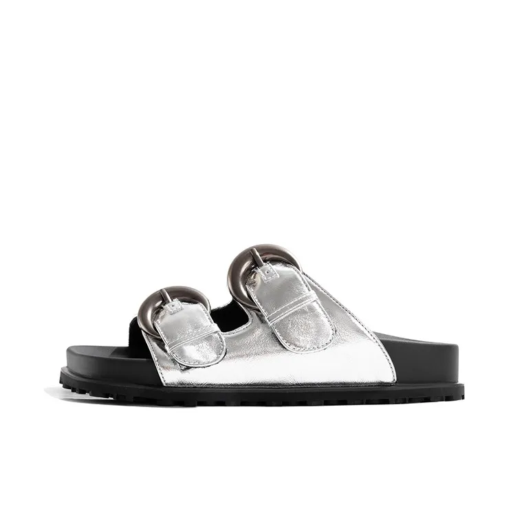 Old Meow Platform Buckle, Slide Slippers 3cm Women's Silver