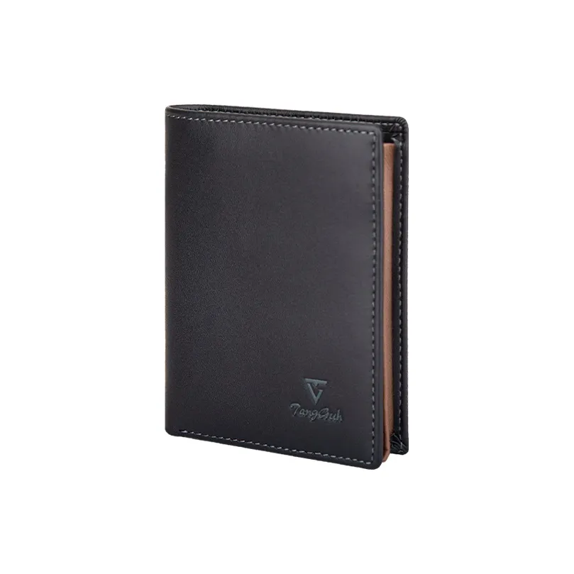 TangGuh Genuine Leather Top Grain Cow Leather Black Wallet With Money Clip Men's