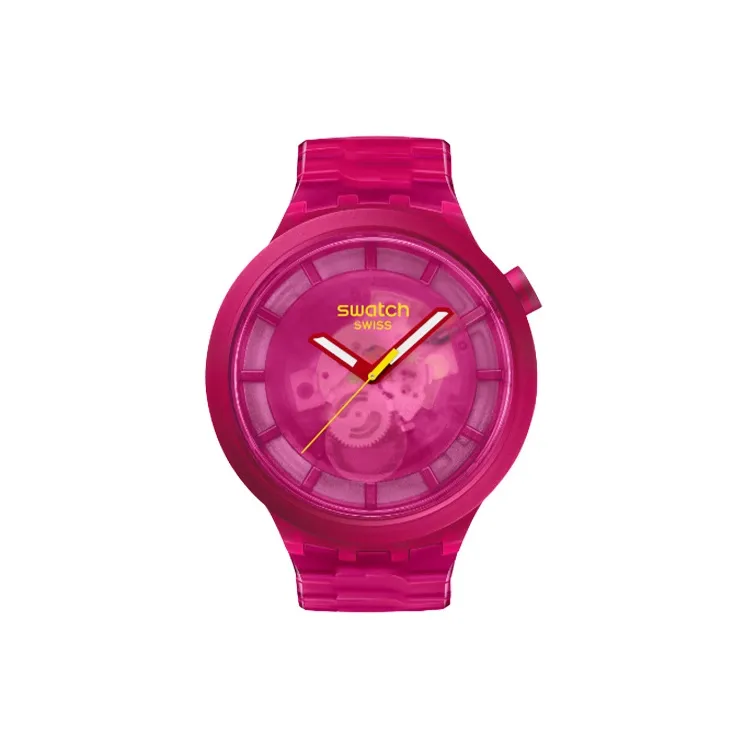 SWATCH COLORS Of JOY Collection Кварцевый механизм Мужские часы Часы 47 мм 47*44,8 мм Розовый циферблат часов