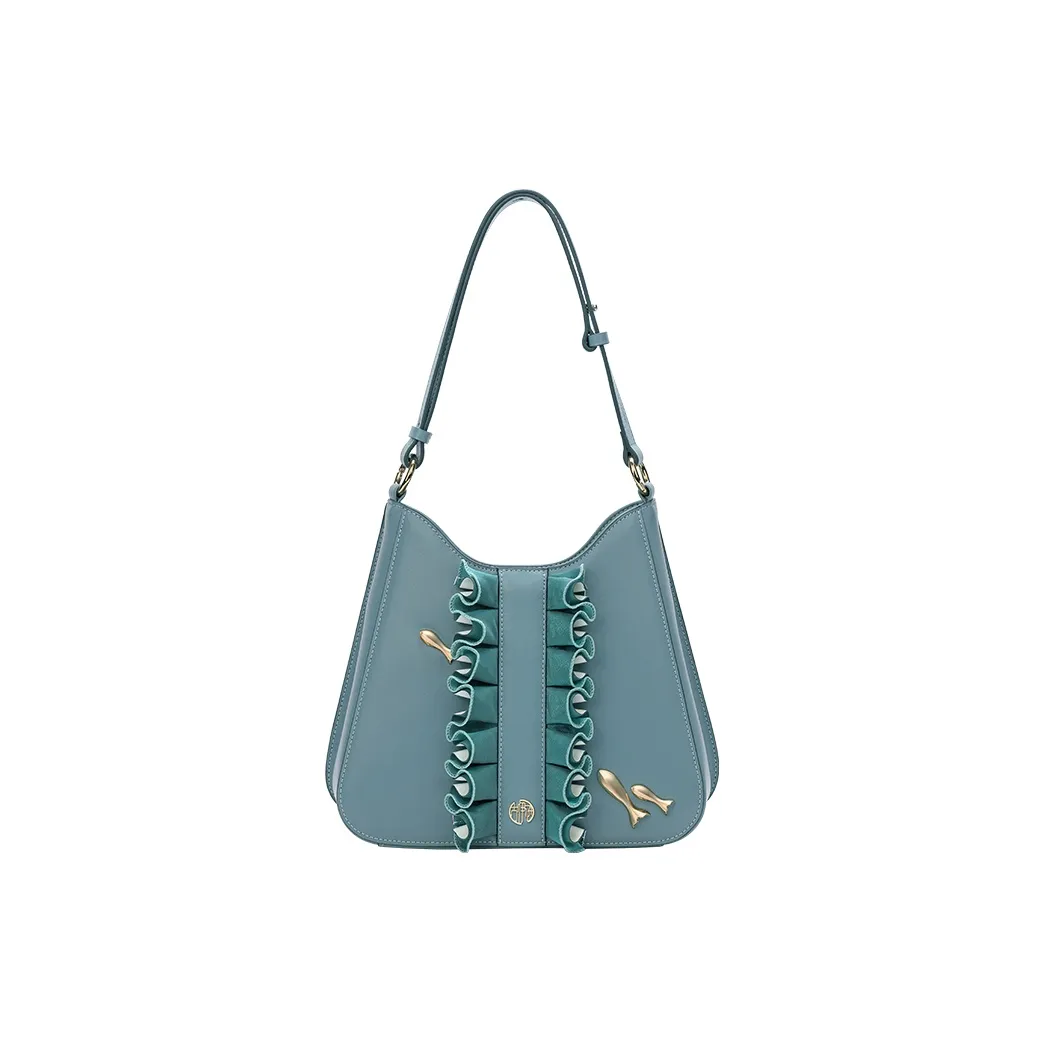 Ancient Yi Xi Коровья кожа Элегантная Сумка Mom Премиум Feel Сумка через плечо Женская Бирюзовый Синий