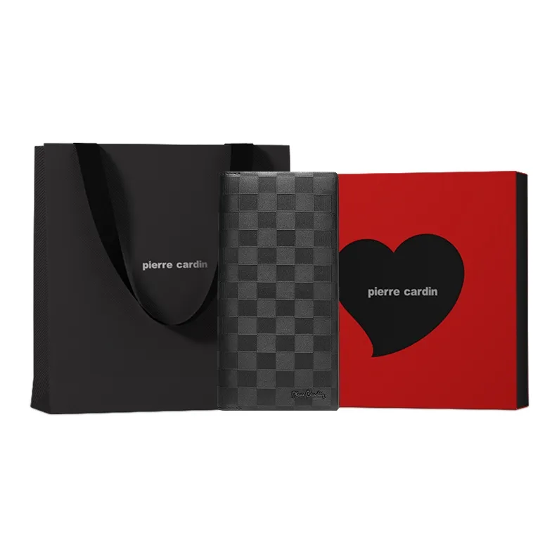 PIERRE CARDIN Тело Коровья Кожа Мужской Элегантный Монетница Стандартный Мужской Черный