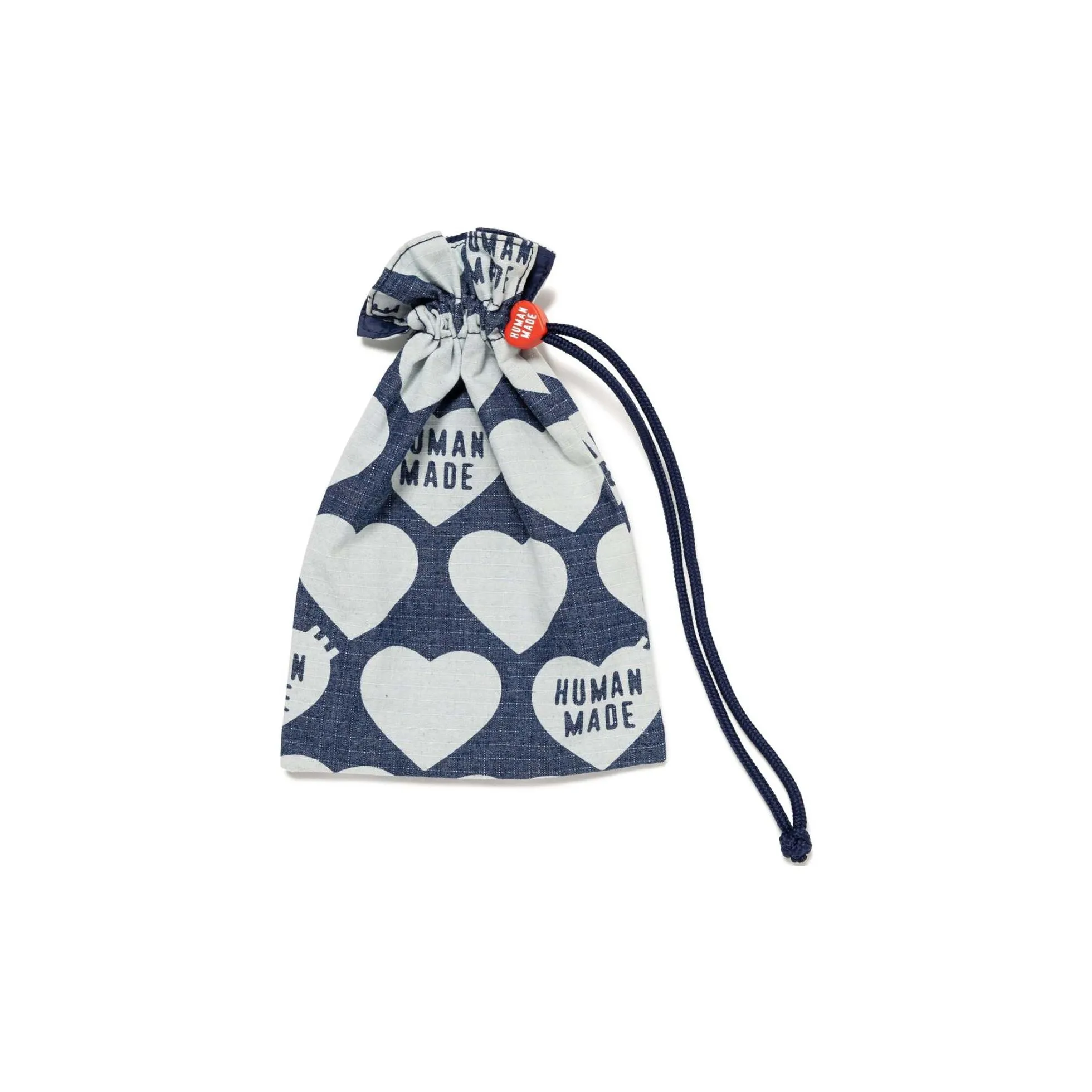 HUMAN MADE Cotton Drawstring Bag Storage bags BAX Small Size Unisex Marine Blue