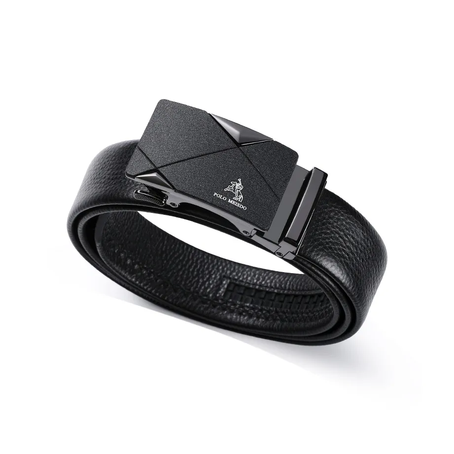 POLOMEISDO Ремень из натуральной коровьей кожи бренд премиум бизнес-кажуал подарочный набор в коробке мужской металлический ширина 3,5 см