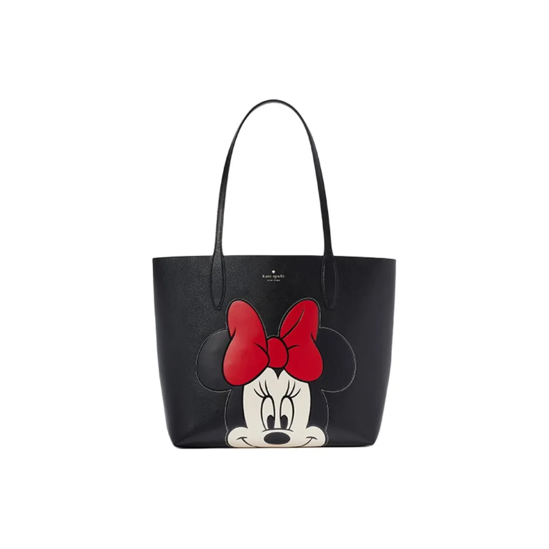 Kate Spade Disney, Collaboration Split Cow Leather Tote Bag, Shopping Bag, Handbag, Shoulder Bag Women's Black