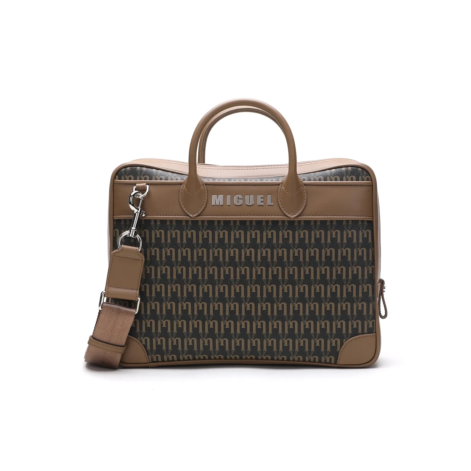 Miguel Vieira Сумка через плечо из ПВХ и коровьей кожи женская коричнево-кофейного цвета