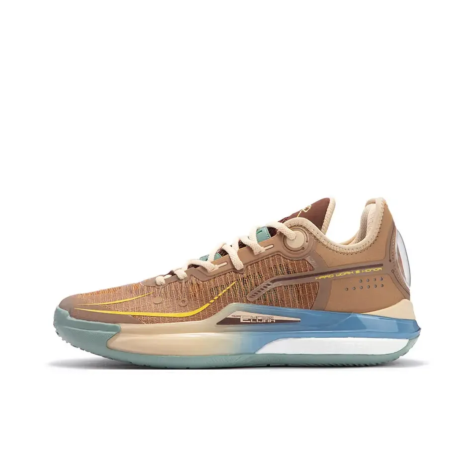 361° DVD2 SE Dinwiddie 2nd Generation Point Guard Slip Resistant Breathable Low Top Basketball Shoes Men's Brown Blue