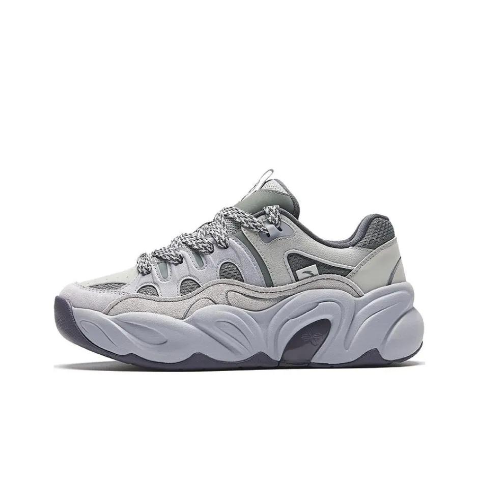 Anta Anti-Slip Wear-Resistant Low-Top Chunky Sneakers Women's Gray