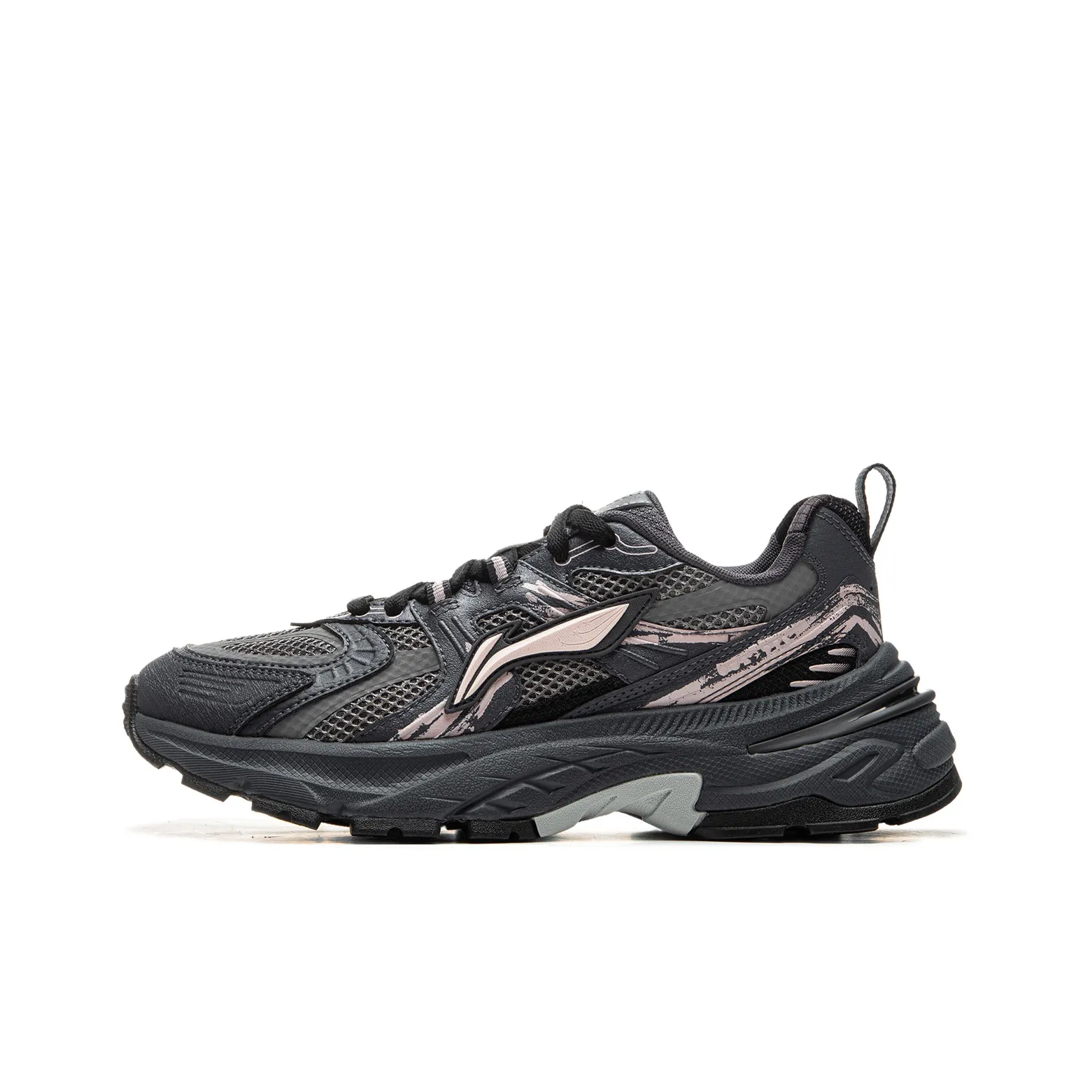 LiNing Beichen 2K Anti Slip Wear Resistant Low Top Chunky Sneakers Women's Black