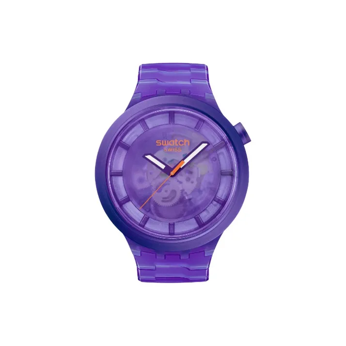 SWATCH COLORS Of JOY Collection Кварцевый механизм Мужские часы Часы 47 мм Фиолетовый циферблат часов