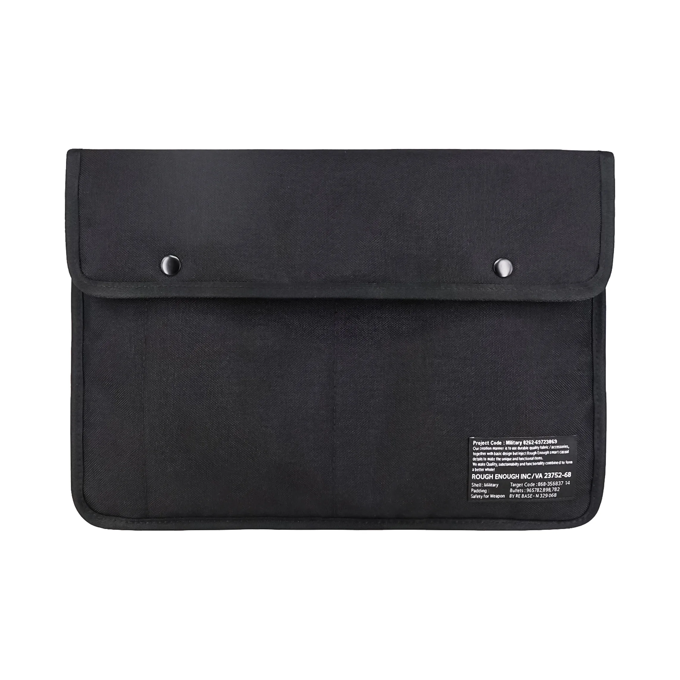 Rough Enough Canvas Canvas Bag 14 Inch Computer Storage Bag Clutch Unisex Black