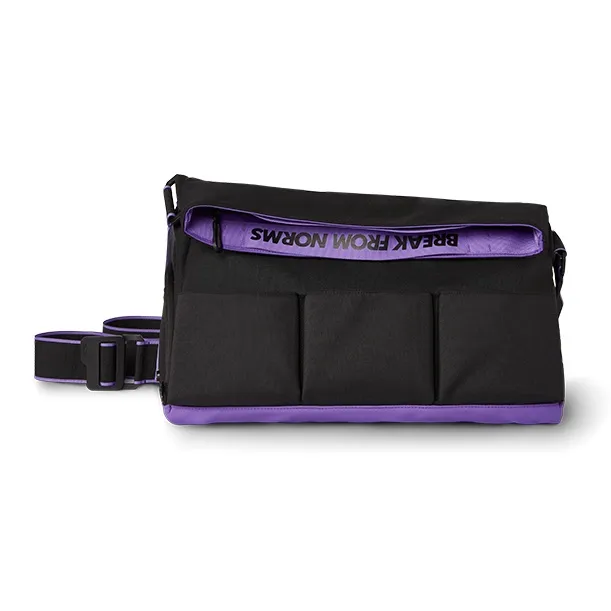 0592 Fabric Gym Bag Large Size Unisex Black Purple