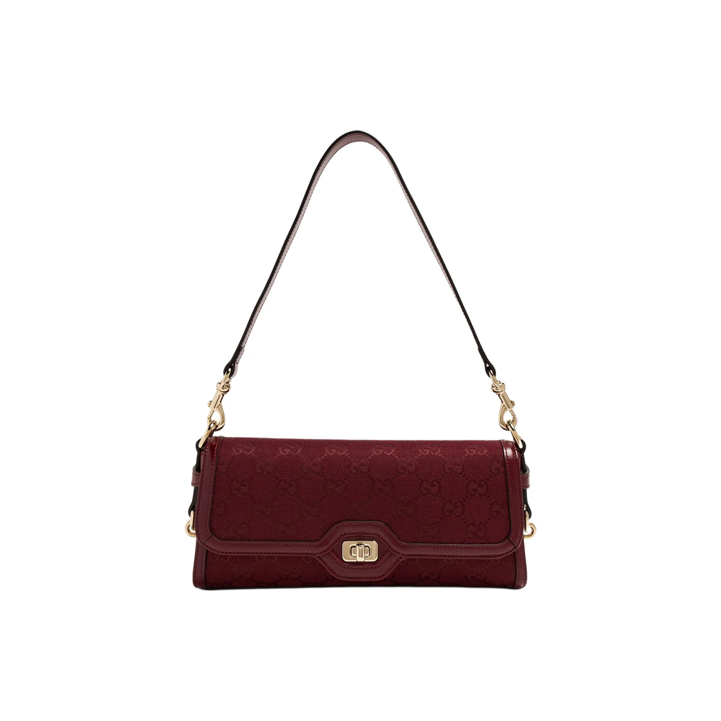 GUCCI Canvas Handbag Shoulder Bag Women's Deep Red