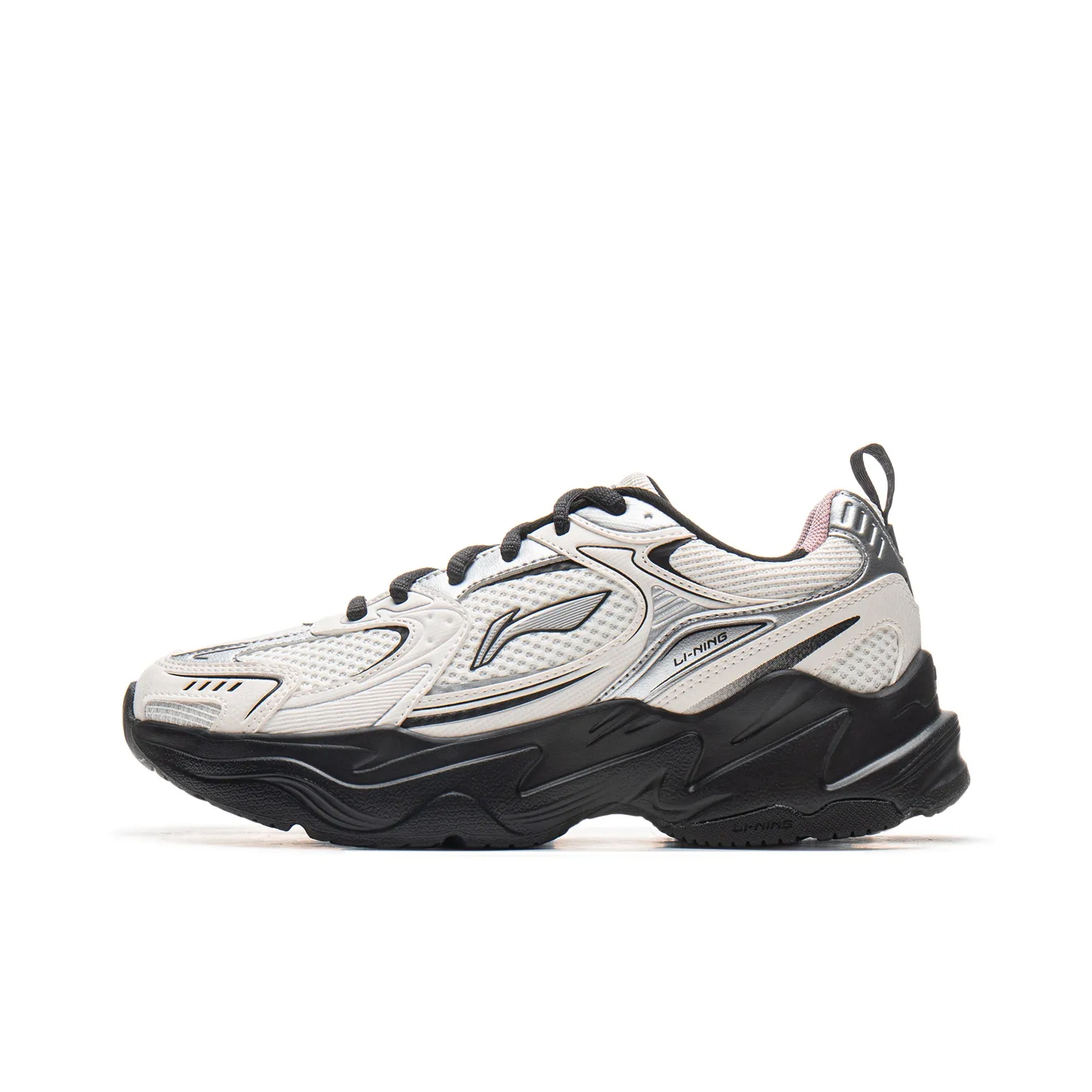 LINING Meteor 2K Амортизаторы Шок Резистентность к Износу Низкий Топ Кроссовки для Бега Женские Черный Белый