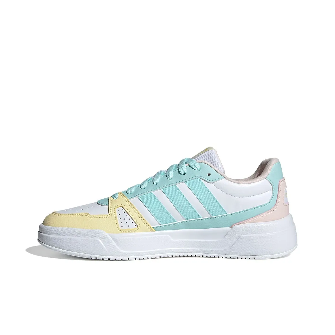 Adidas Breathable Moisture Wicking Low top Skateboard Shoes Women's White Cyan Yellow Pink