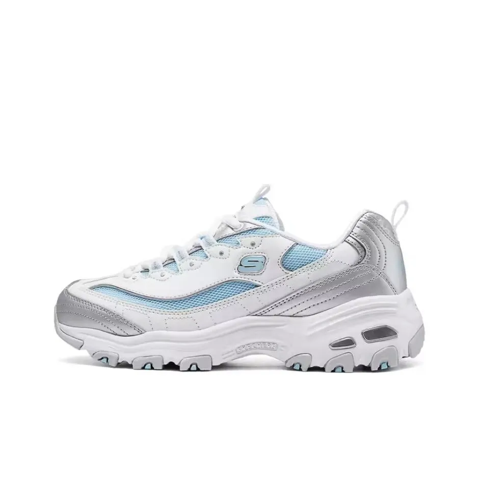 Skechers DLITES Low Top Chunky Sneakers Women's Silver White