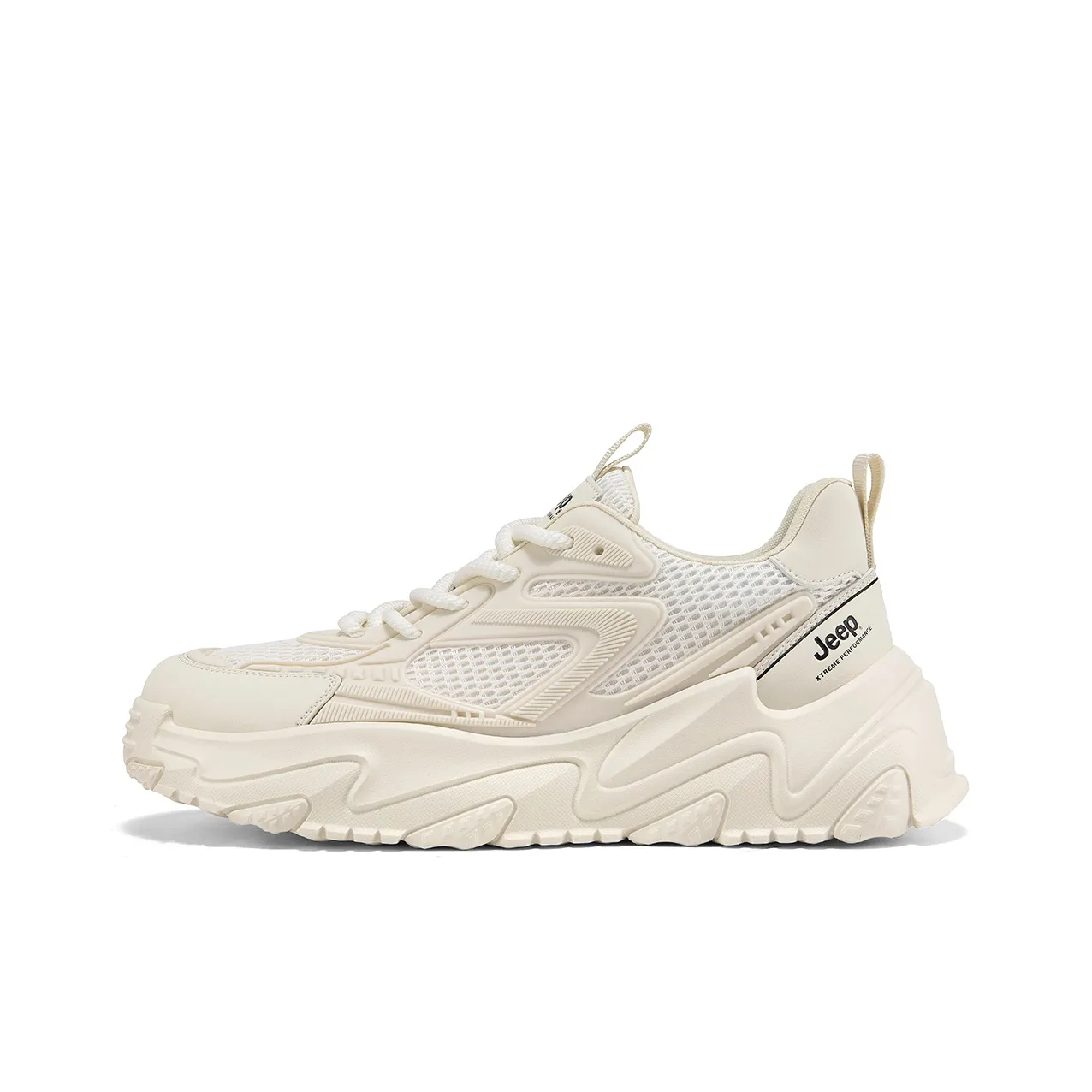 Jeep Abrasion Resistant Low Top Casual Shoes Men's Ecru