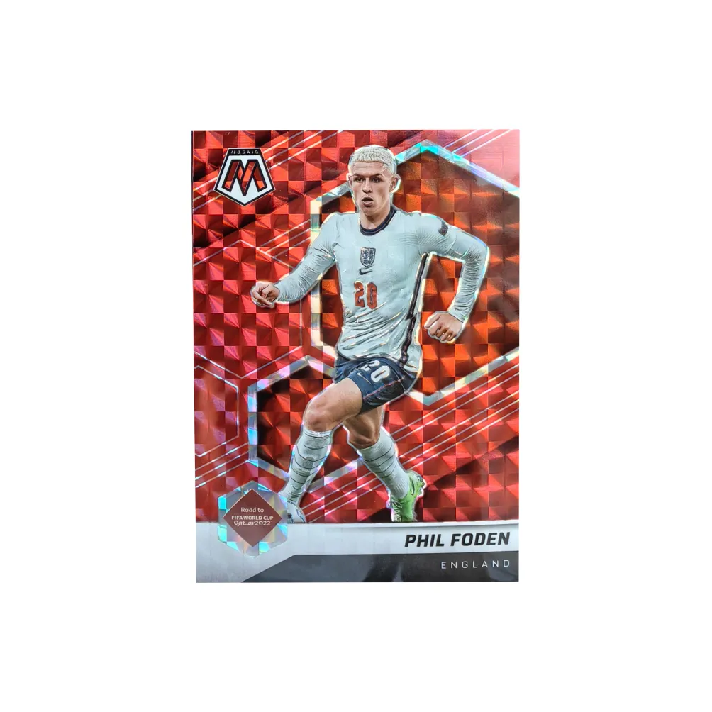 PANINI Фоден Англия Manchester City WORLD CUP Красный Мраморный Refringer Игрок Карта Карта пройдет Спортивные карты 1 шт