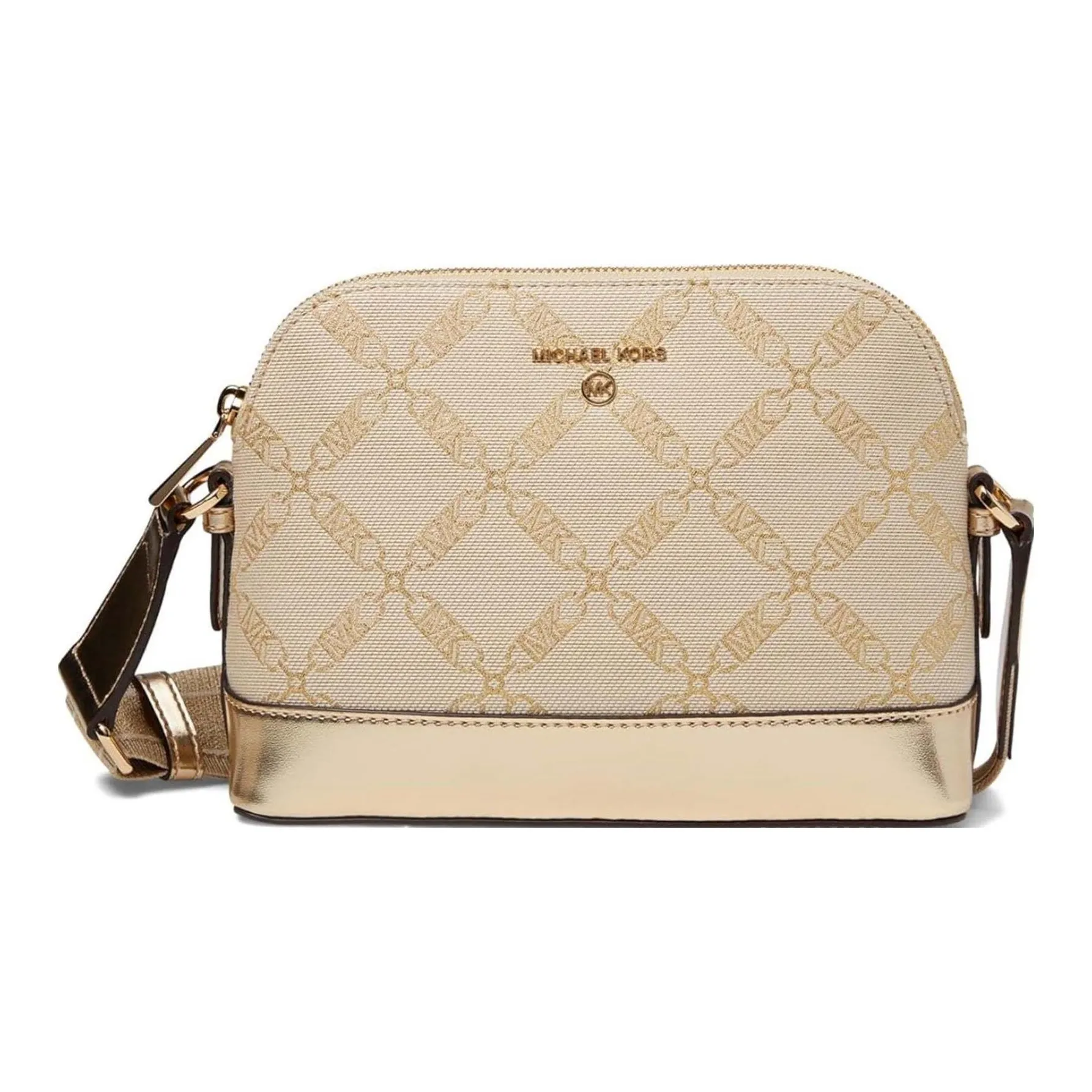 MICHAEL KORS Artificial Leather Crossbody Bag, Shoulder Bag Women's Beige & Gold