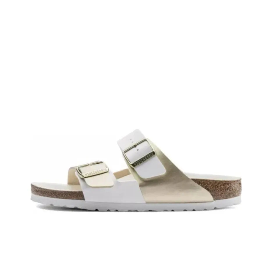 Birkenstock Abrasion-Resistant Slide Slippers Women's White Gold