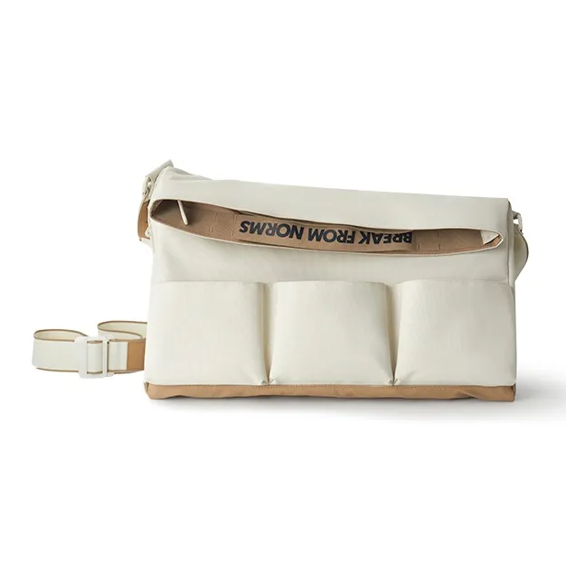 0592 Oxford Portable One Shoulder Gym Bag Trumpets Unisex White/Khaki