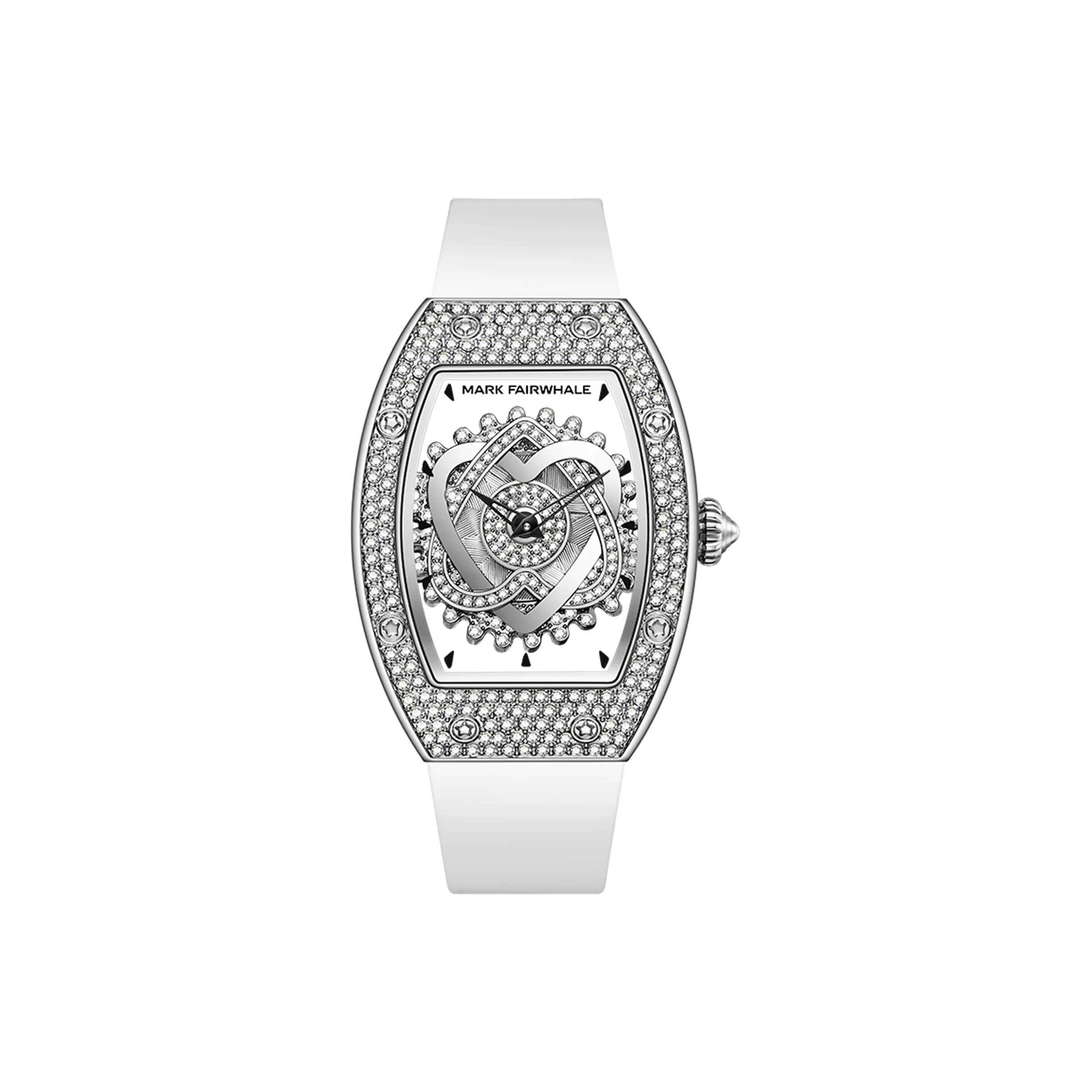 FAIRWHALE Smart Series Кварцевый механизм Резиновый ремешок Часы Женские Серебристый циферблат