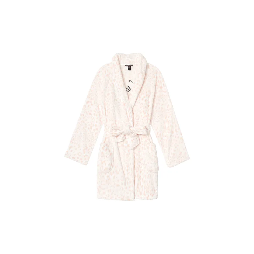 Victoria's Secret Хлопальные халаты Женские Леопард с принтом Розовый