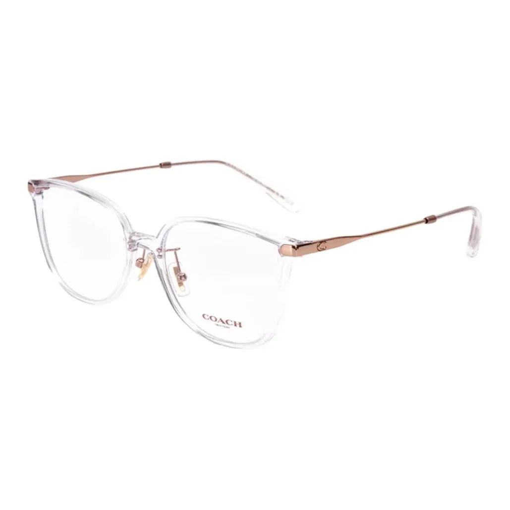 COACH Plate Frame Irregular Shape Eyeglass Frames Unisex Transparent