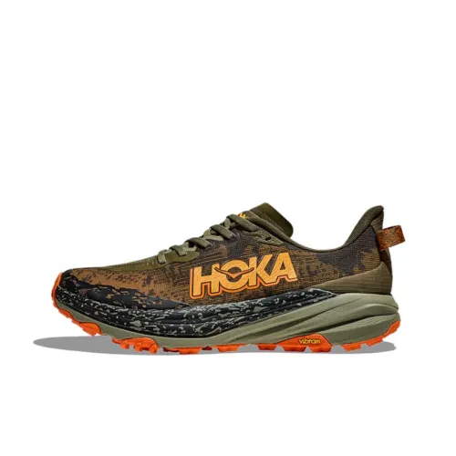 HOKA ONE ONE Speedgoat 6 Беговые кроссовки Низкие Оливковый/Тыква Желтый Мужские