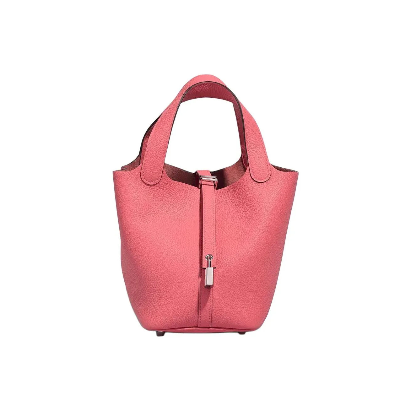 HERMES Picotin Lock Clemence Bullock Leather Bucket Bag Handbag 18 Women's 8W Rose Azalee Lip Balm Powder
