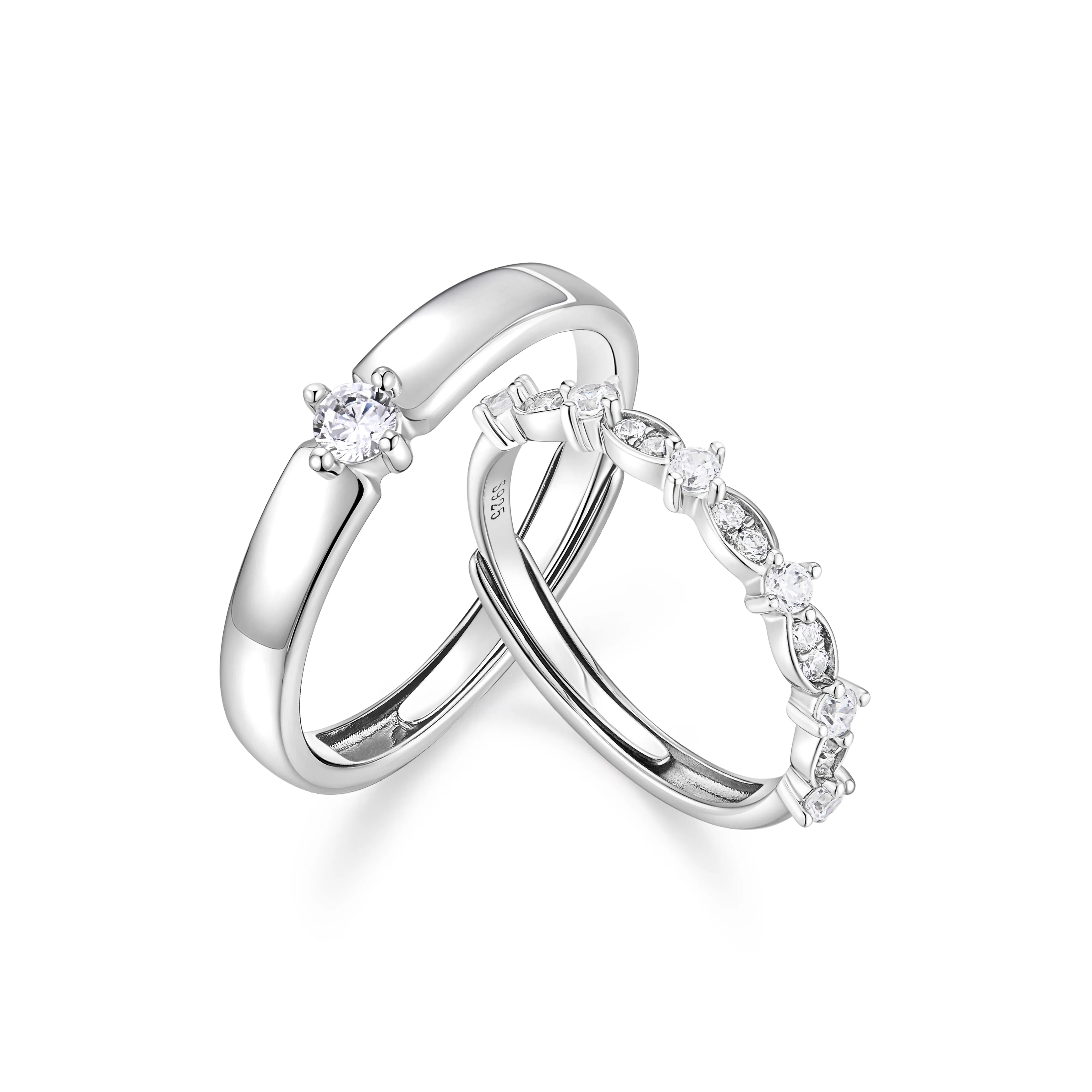 KADER S925 Silver Rings Unisex Silver White