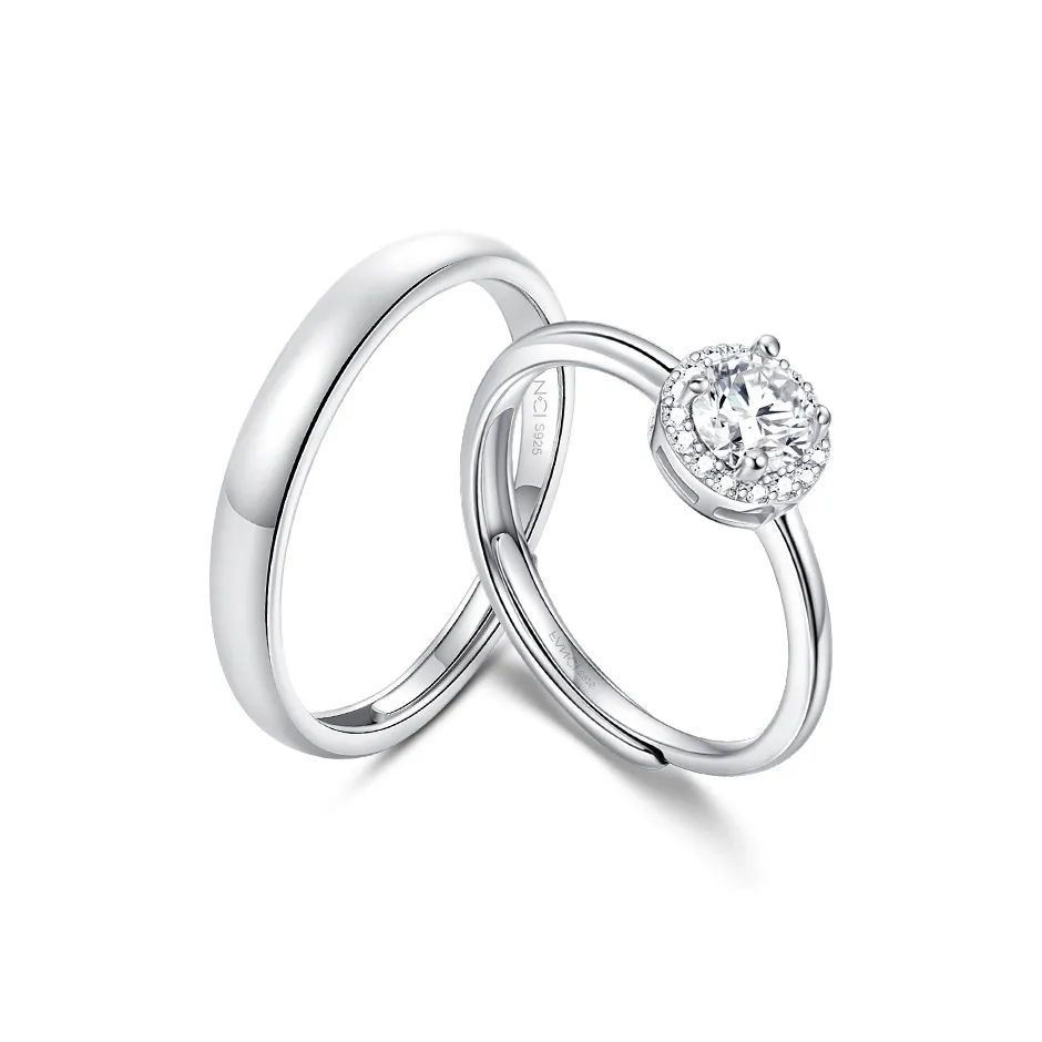 FANCI S925 Silver Set With Gemstones Rings Unisex